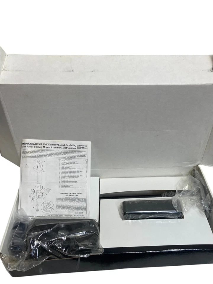 Montaje de techo inclinable Vantage Point AX2ACL01-B para pantallas de 20" a 42" - Caja abierta Foto 3 de 4