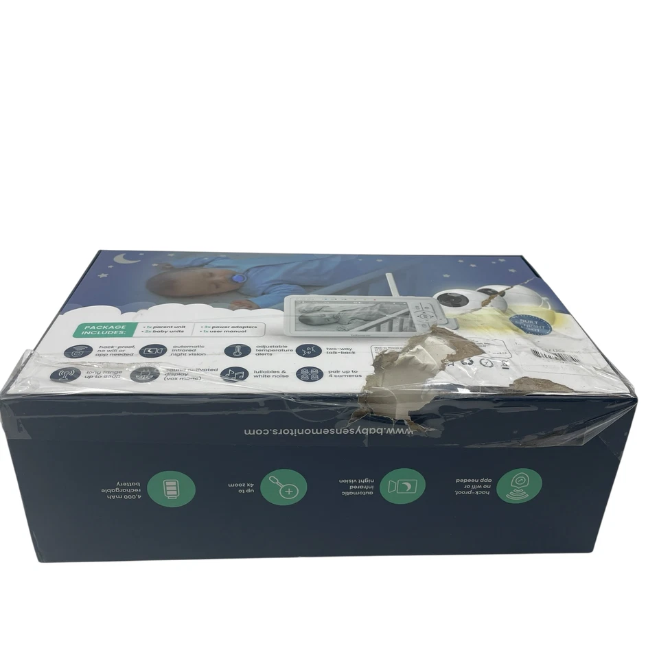 Monitor de video para bebé Babysense HD S2 blanco con 2 cámaras #ND8765 (TC) Foto 3 de 4