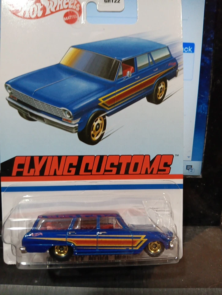 HOT WHEELS FLYING CUSTOMS ASSORTED LOT OF 4 CARS CHEVYS  MINT CARDS - Image 4 of 4