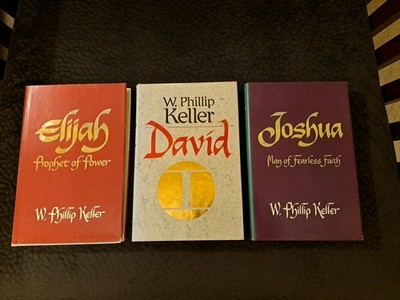 Lot Of 3 Hardcover Phillip Keller Books Vintage Joshua, Elijah & David