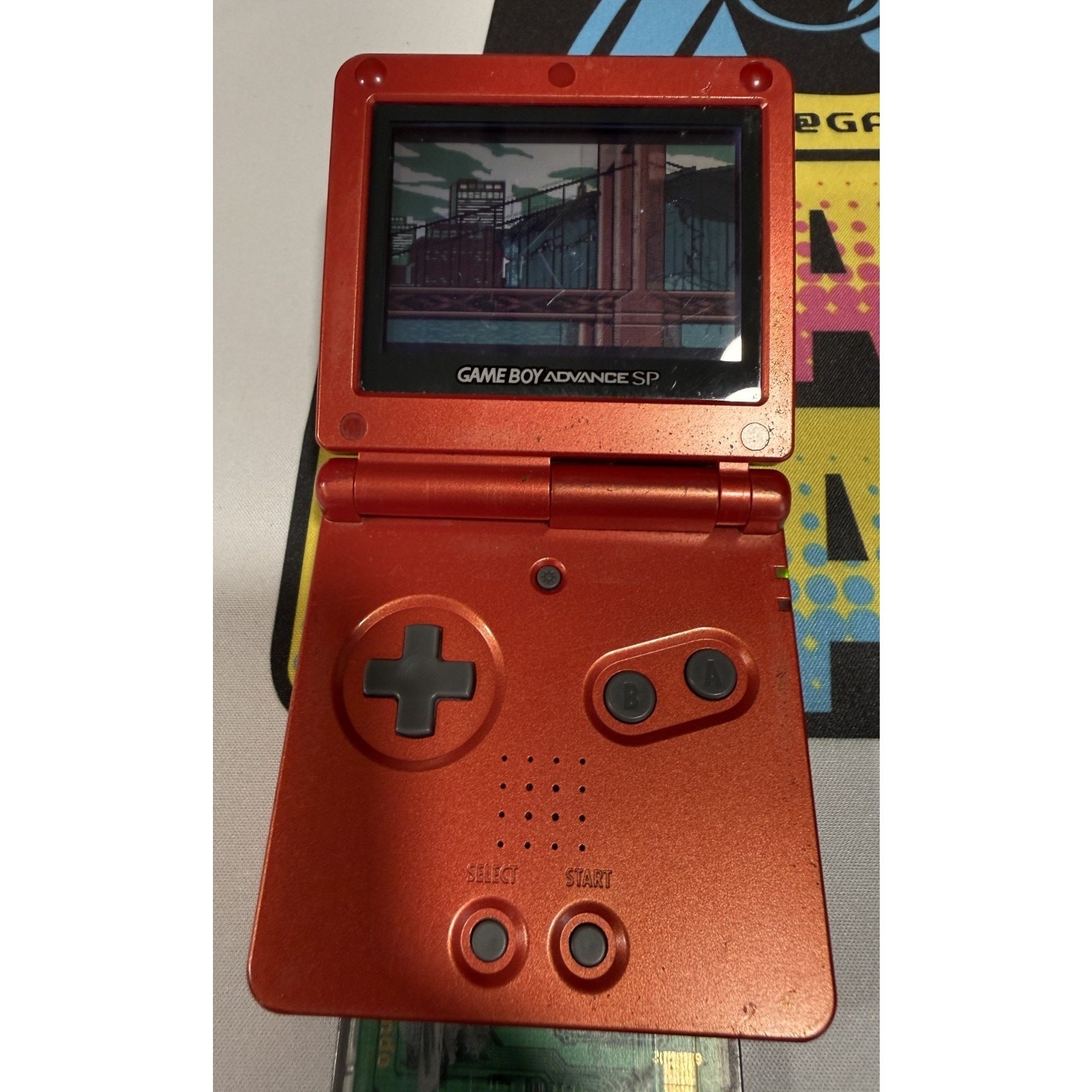 Nintendo Game Boy Advance SP HandHeld Console RED (Tested & Working)