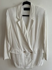 ASOS Design Linen Blend Double Breasted Light...