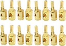 8PC Car Audio Power/Ground 4 Gauge to 8 Amp Input Reducers 8PCS Gold