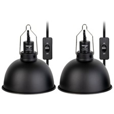 Reptile Light Fixture 2 Pack, 8.5 in Deep Dome Reptile Heat Lamp Fixture, Opt...