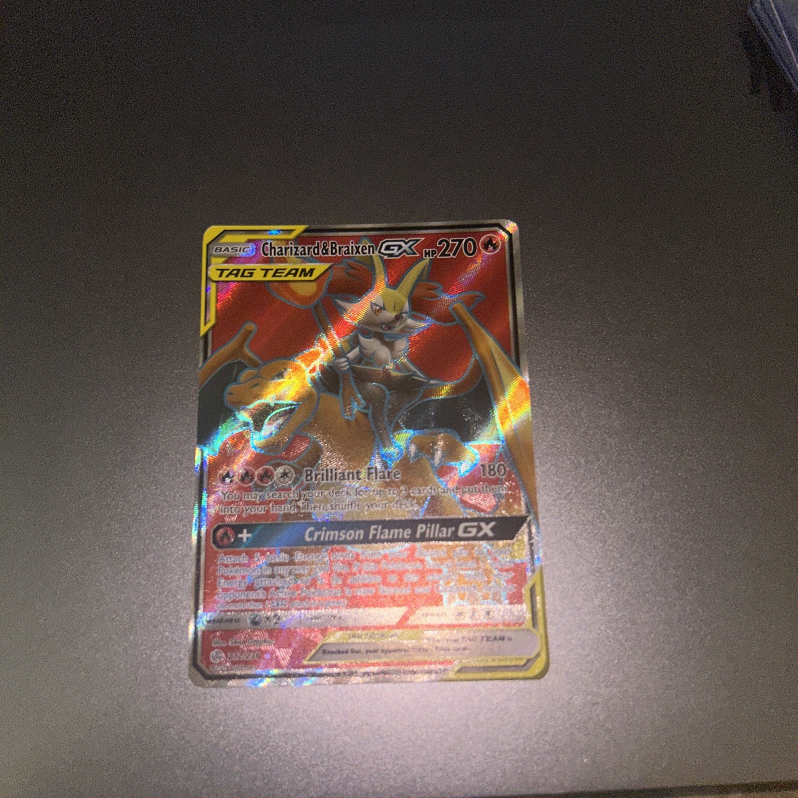 Charizard & Braixen GX (Full Art) 212/236 Sm-Cosmic Eclipse Holo