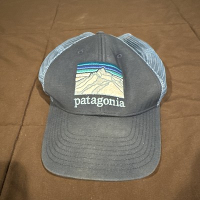 Patagonia Fitz Roy Horizon Trucker Hat Mesh Snapback Blue Embroidered Logo