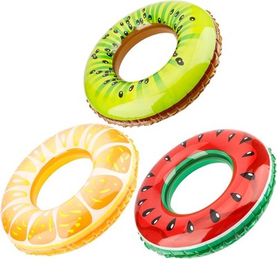 Pool Floats Kids, 3 PCS Pool Tubes Fruit Tubes for Floating Inflatable Swim Ring