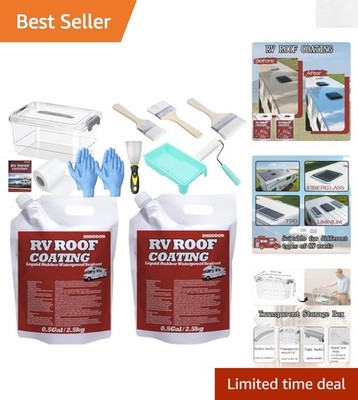 DNSGOOR RV Roof Coating White 1 Gallon, Waterproof RV Roof Sealan,Solar Refle...