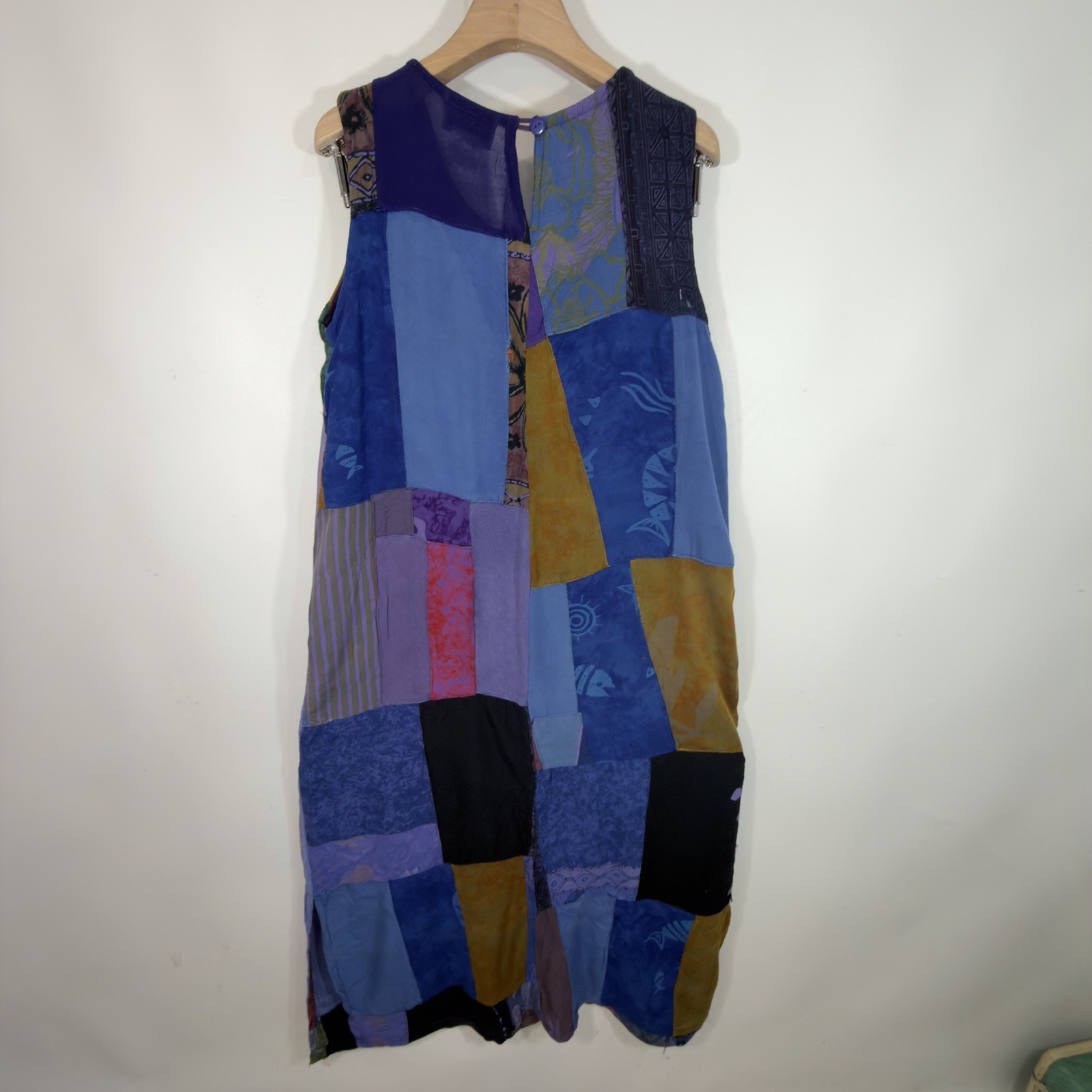 Vintage 90s Silver Stream Boho Patchwork Rayon Ma… - image 6