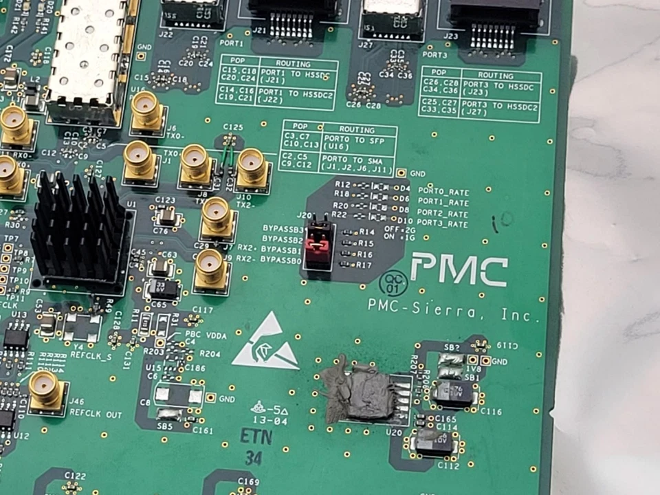 Placa de evaluación PMC Sierra PMC-2031155 PBC 4 puertos 2003 con Intel SFF 2x5 EVA Foto 4 de 4