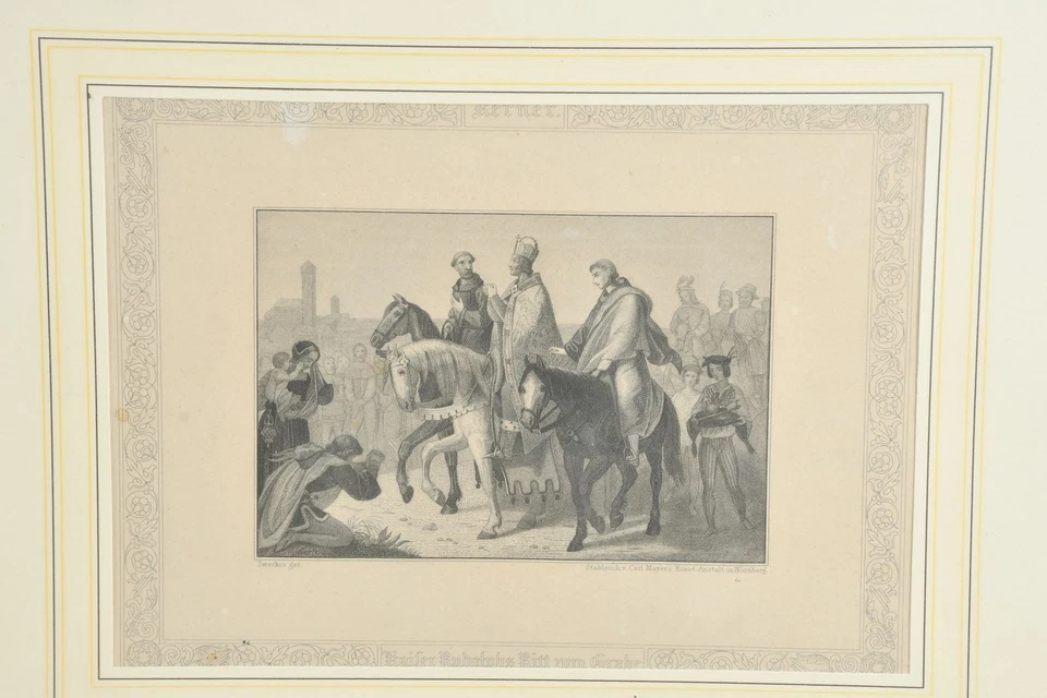 N91Q20- 5x Stahlstich 19.Jh Lessing Die Brille 2x Carl Mayers Kunstanstalt Nürnb - Bild 3 von 4