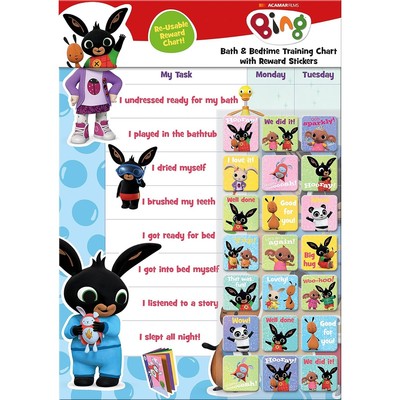 Bing Bunny - Belohnungssticker-Tabelle ''Splashy Bath and Bedtime'' - (SG35302)