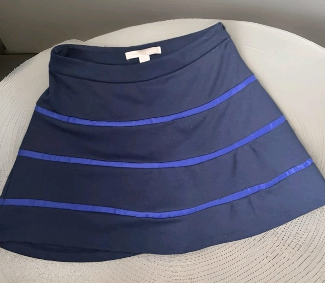 Forever 21 Navy Blue Mini Skirt with Blue Stripes - Size XS