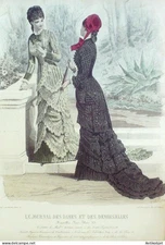 J.Dames & Demoiselles 1874 Fashion Engraving # 1708 (Old Fashion Plate)