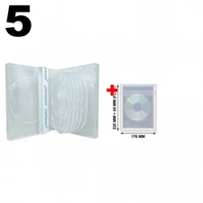 5 Clear 12 Disc DVD Cases & 100 OPP Bags