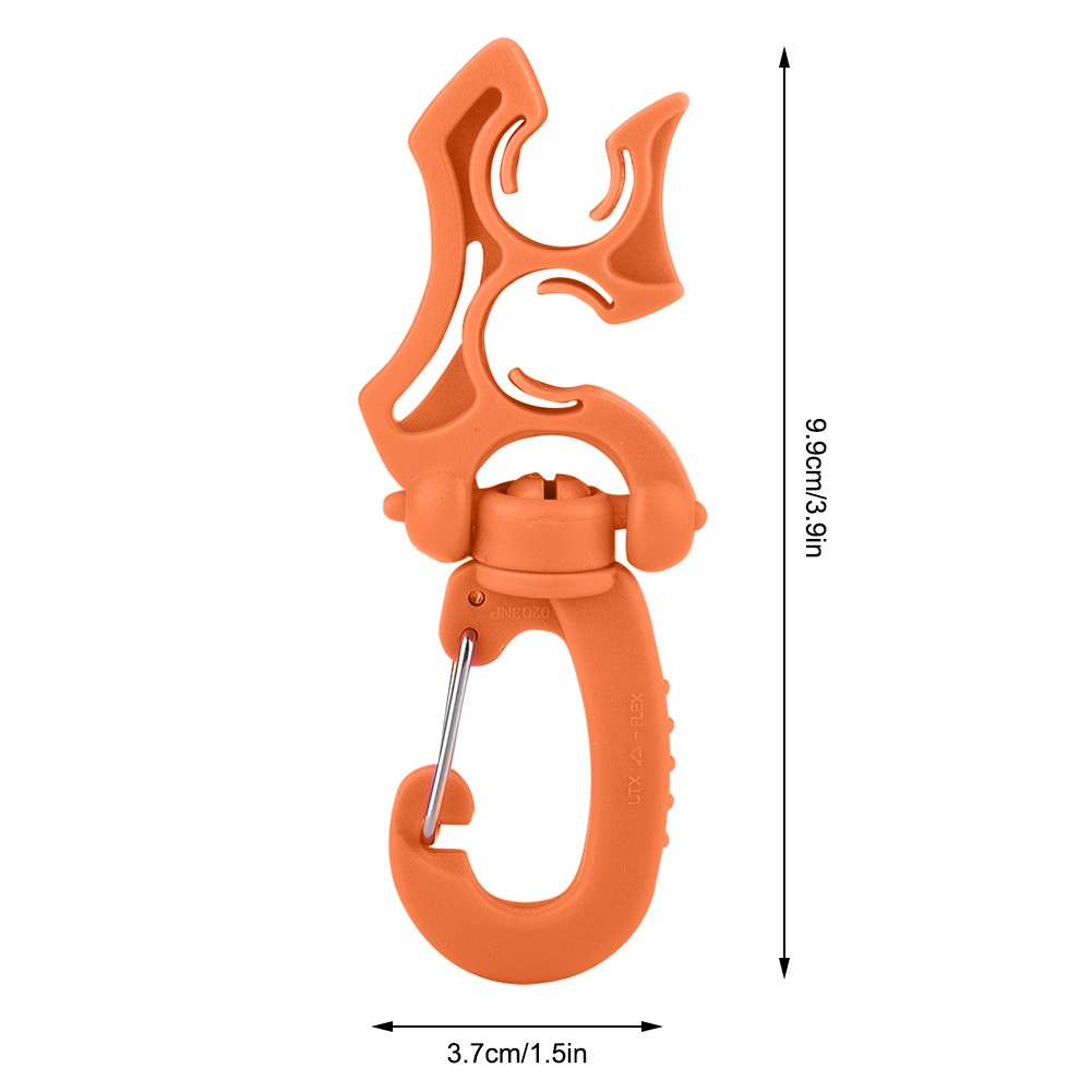 (Orange)Scuba Diving Double BCD Hose Holder Clip Regulator Retainer Buckle LW