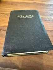 Vintage Holy Bible Leather Reference Edition 1972 Readers Guide King James EUC