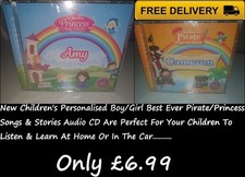 New Children's Personalised Boy/Girl Best Ever Princess/Pirate Song & Stories CD