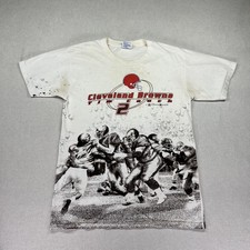 VTG Cleveland Browns AOP Shirt Men's M NFL Football Tim Couch #2 Single Stitch