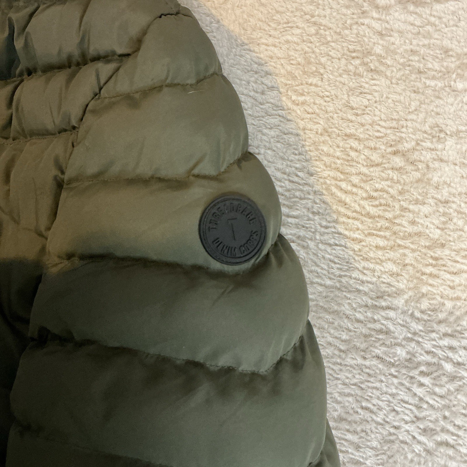 Threadbare Mens Puffs Jacket Coat Khaki Green Size Medium image 2