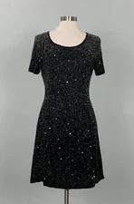 Jonathan Tait Beaded Black Cocktail Dress - Size 12 - Classic Holiday