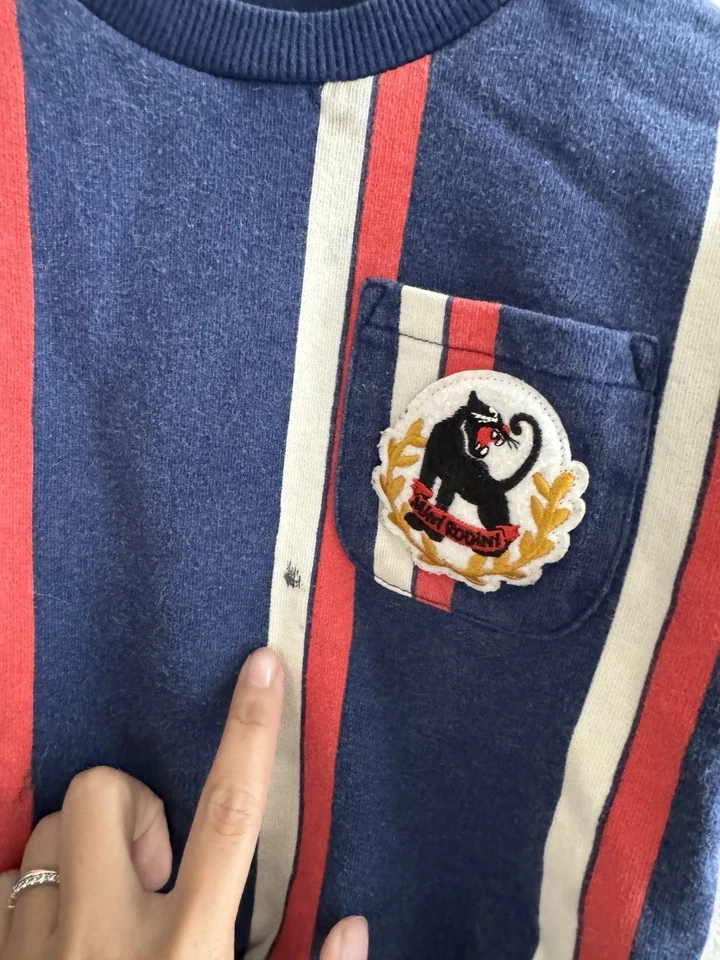 Mini Rodini gestreiftes Panther Sweatshirt Gr. 92/98 (2-3 Jahre) - Bild 2 von 4