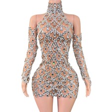 Dress Gloves for Women Sexy Mesh See Through Evening Prom Party Birthday Dress