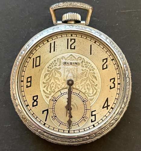 Antique 1930 Elgin Grade 303 Pocket Watch Running Ticks No Crystal Case 12s 7j
