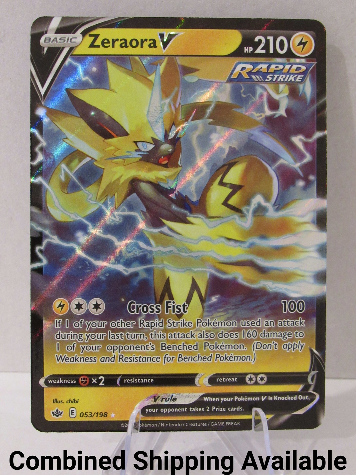 Zeraora V 053/198 SWSH06: Chilling Reign NM Full Art English 15909
