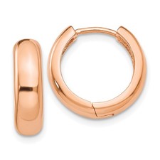 14k Rose Gold Round Hinged Hoop Earrings 3.97 g