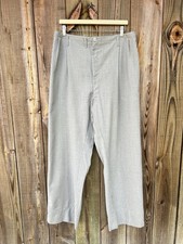 1950s Heather Gray Trousers Vintage Hollywood Waist Dropped Loop Rockabilly 36