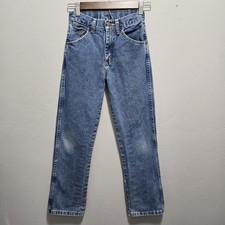 Vintange Wrangler Blue Denim Cotton Jeans Youth Boys Size 12 Slim Western