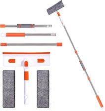 Professional Window Squeegee 2-in-1, Window Cleaner with 55" Extension Pole,