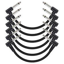 6-Pack 6-Inch Right Angle Guitar Patch Cables for Effects Pedals