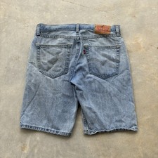 Levis 405 Regular Fit Denim Shorts Men's 33 Light 5-Pocket 10 Inseam Distressed