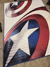 TWIN SIZE ( MARVEL ) Comics CAPTAIN AMERICA Kids Quilted Comforter  Bedspread