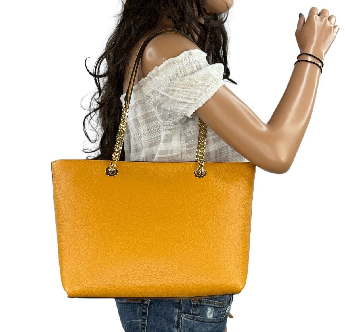 MICHAEL KORS JET SET ITEM MEDIUM CHAIN TOTE SHOULDER BAG PURSE