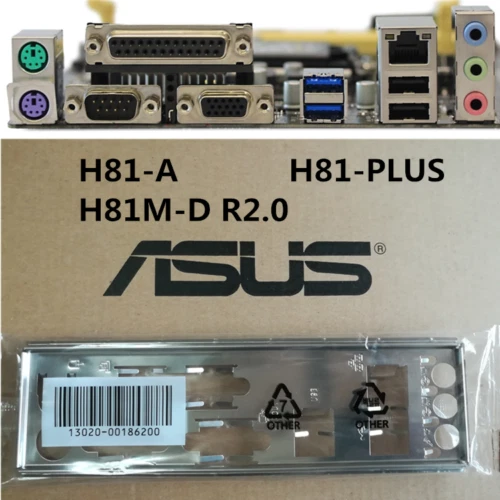 Backplate For ASUS H81-PLUS, H81-A, H81M-D R2.0 Motherboard IO Shield