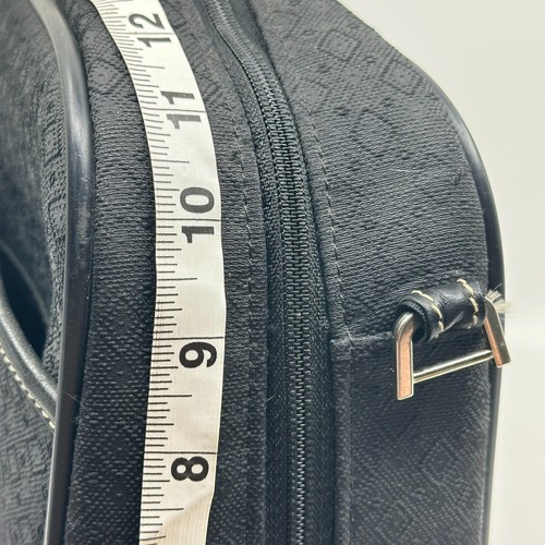 Hartmann Black Monogram Laptop Briefcase Bag Leather Trim Carry On Messenger Bag - Picture 17 of 17