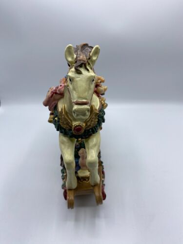 Kirkland's Rocking Horse Cedar Creek Resin Christmas Teddy Bear Multicolor 32013 - Picture 3 of 11