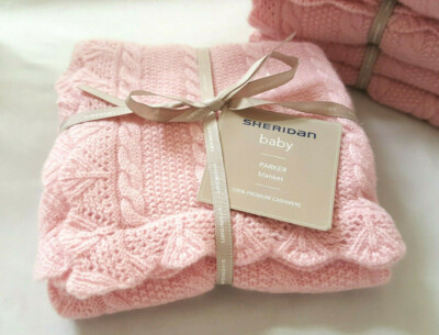 Sheridan Baby Marshmallow 100% Kaschmir Zopfmuster Parker Decke (85 cm x 85 cm)