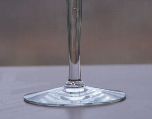 WINE GLASS with etched Flowers and Leaves 8-1/8" tall (1 of 8 available) - Picture 2 of 6
