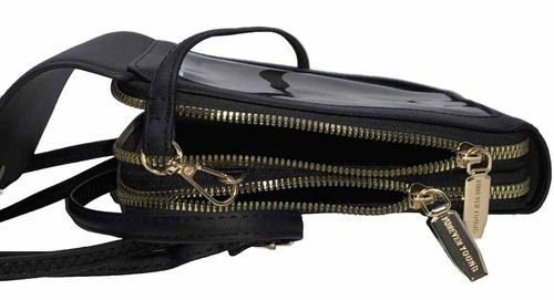 Roulens Sm Blk Leder Crossbody Geldbörse Handy Kartenetui Schultertasche Geldbeutel - Bild 16 von 19