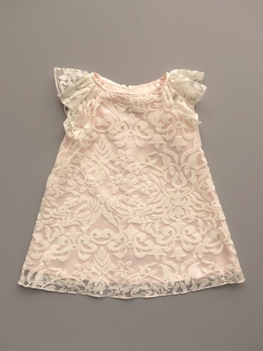 Biscotti NWT Lace Occasion and Party Dress Ivory and Pink Baby and Toddler Girls - Picture 3 of 3