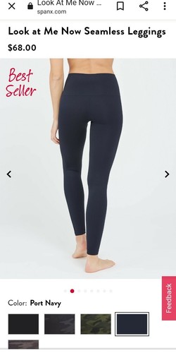 Neu mit Etikett Spanx Small marineblaue Leggings "Look At Me Now" nahtlos Komfort Shapewear - Bild 6 von 11