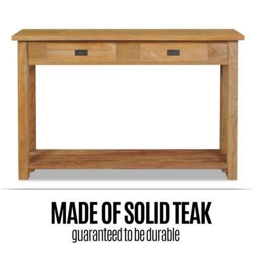 Solid Teak Console Table 120x30x80cm Living Room Furniture Stand Desk vidaXL NEW - Picture 4 of 11