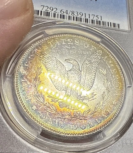 🌈1904-O Morgan Silver Dollar Bag Rainbow Toned PCGS MS 64 RARE🌈