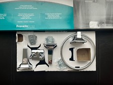 Franklin Brass Futura - Uchwyt na papier toaletowy, zestaw pierścieni na wieszak prysznicowy chrom