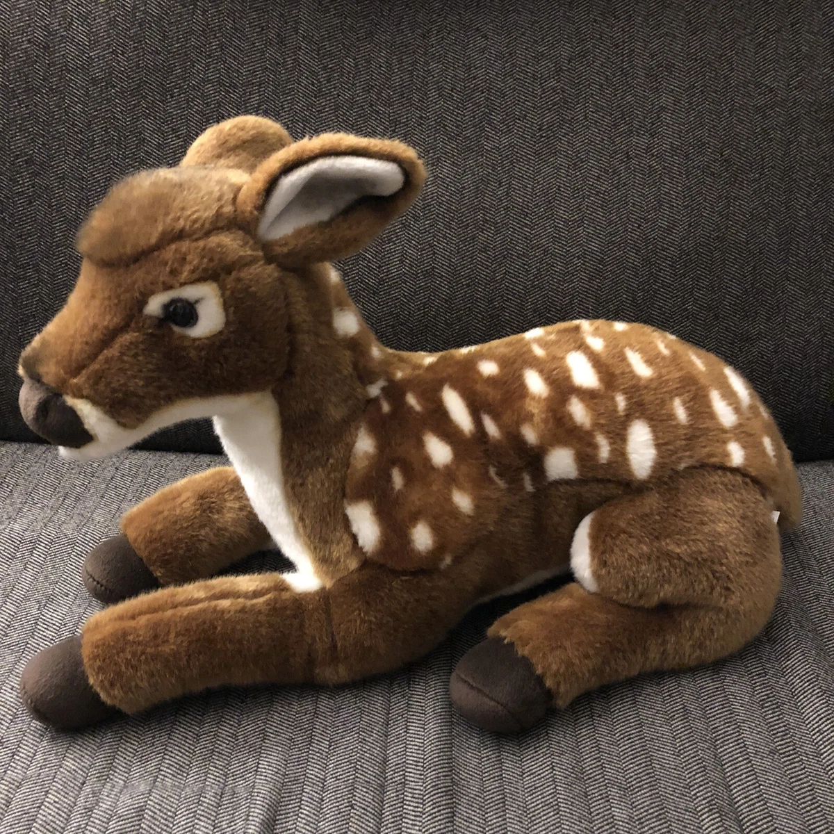 FAO Schwarz Deer Fawn Laying Realistic Plush Toys R Us 2015