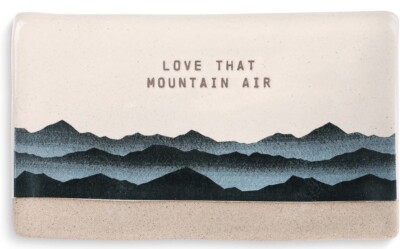 NEW! Demdaco Love That Mountain Air Sky Blue Stoneware Kitchen Spoon Rest 6x3.5 